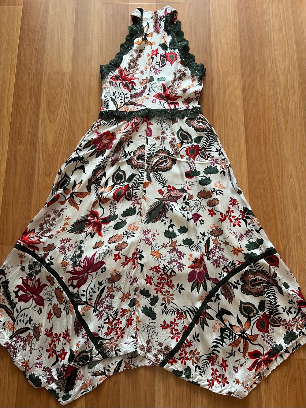 Anthropologie Lace Trim Floral A-Line Dress Pockets Sleeveless Size 6 - Picture 12 of 16